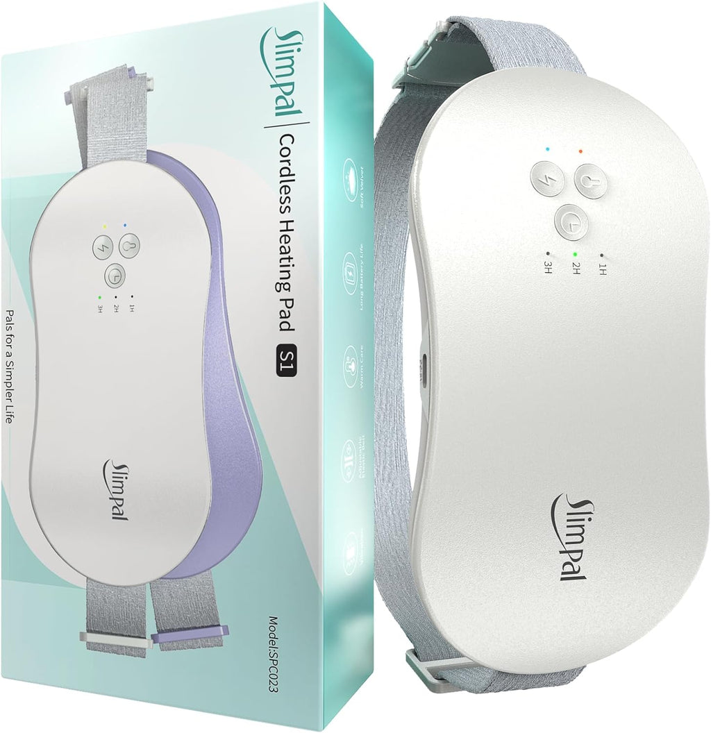 Cinturón Térmico Eléctrico Inalámbrico Slimpal para Cólicos Menstruales – 3 Niveles de Calor + Apagado Automático | Color Beige | Regalo para Mujer