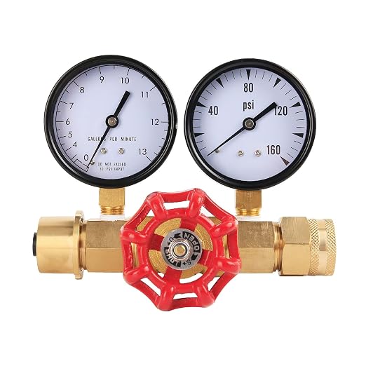 Medidor de Presión de Agua, Flujo y Prueba de PSI, 0-160 psi, 0-13 GPM, Rosca de Manguera Hembra de 3/4"