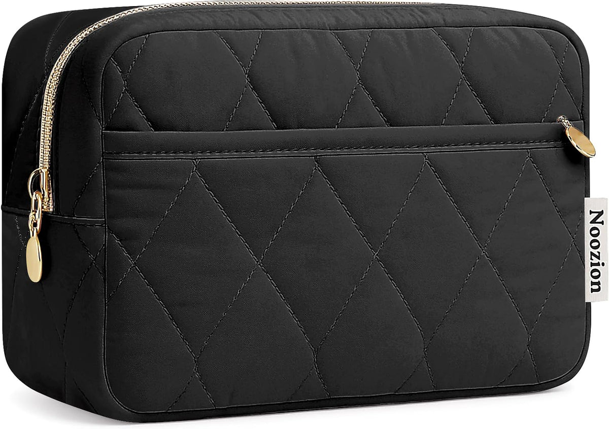 Noozion Bolsa de Maquillaje de Viaje Acolchada – Organizador Cosmético de Apertura Amplia para Mujer