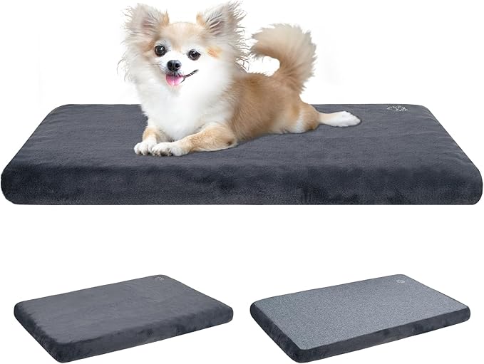 Cama Ortopédica Impermeable para Perros y Gatos Pequeños 23x17" – Gris