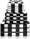 Juego de 10 Toallas LECEHIVO, Negras a Cuadros
