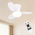 HapyClaw Ventilador de Techo Pequeno con Luz LED 25 pulgadas | Montaje Empotrado Blanco Regulable con Control Remoto para Dormitorio y Cocina