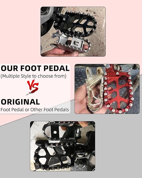 Estriberas CNC JFG RACING para Dirt Bike | Rojo | Compatible con Honda XR, CR, CRF, CRM y Kawasaki KLX250