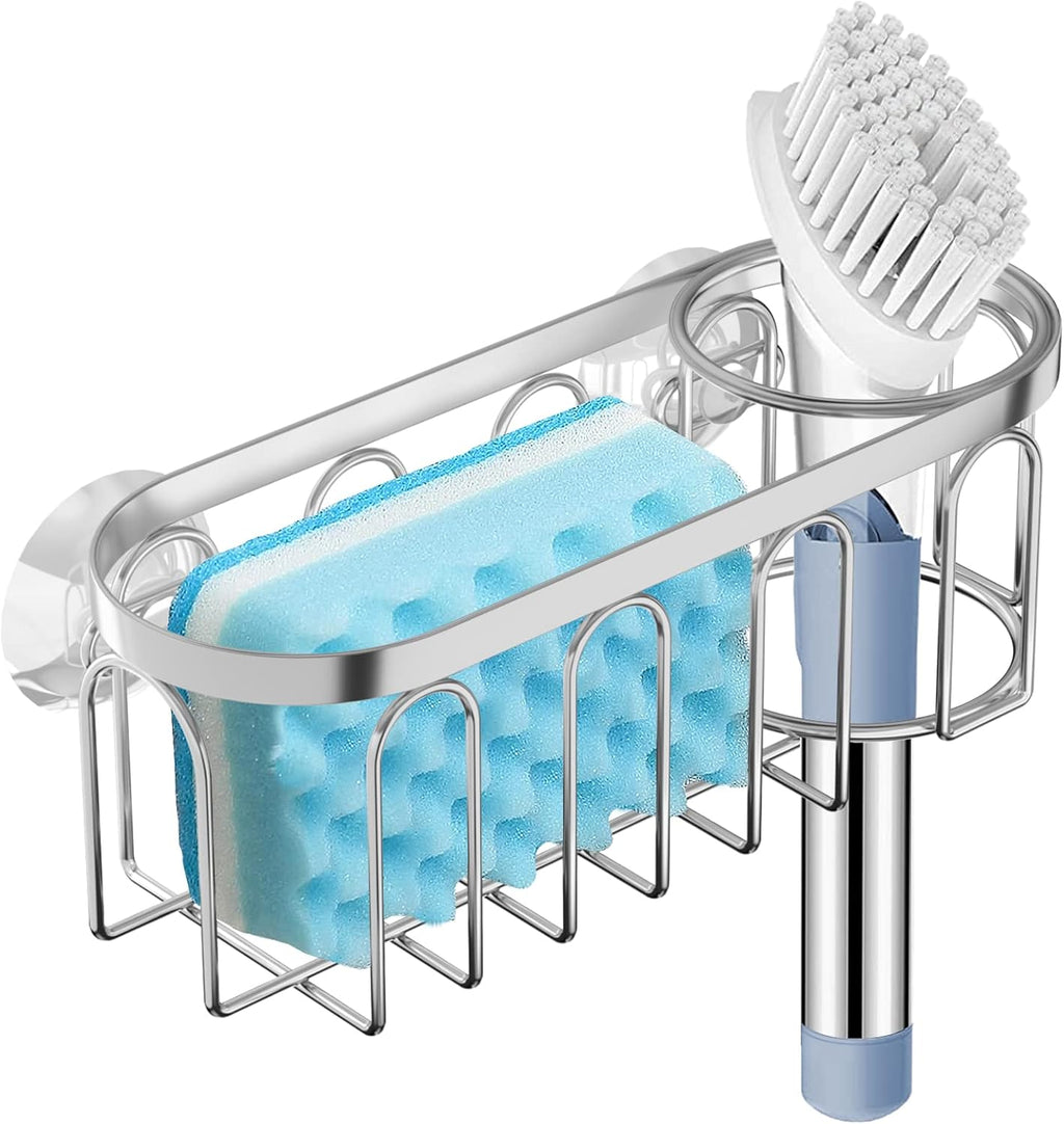 Organizador de Fregadero Yazoni 2 en 1 — Soporte con Ventosa Sin Taladro, Plateado