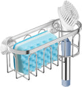 Organizador de Fregadero Yazoni 2 en 1 — Soporte con Ventosa Sin Taladro, Plateado