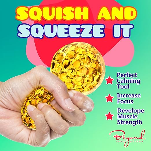 Stress Balls Set - 18 Pack - Stress Balls Fidget Toys For Kids and Adults - Sensory Ball, Squishy Balls With Colorful Water Beads,Anxiety Relief Calming Tool