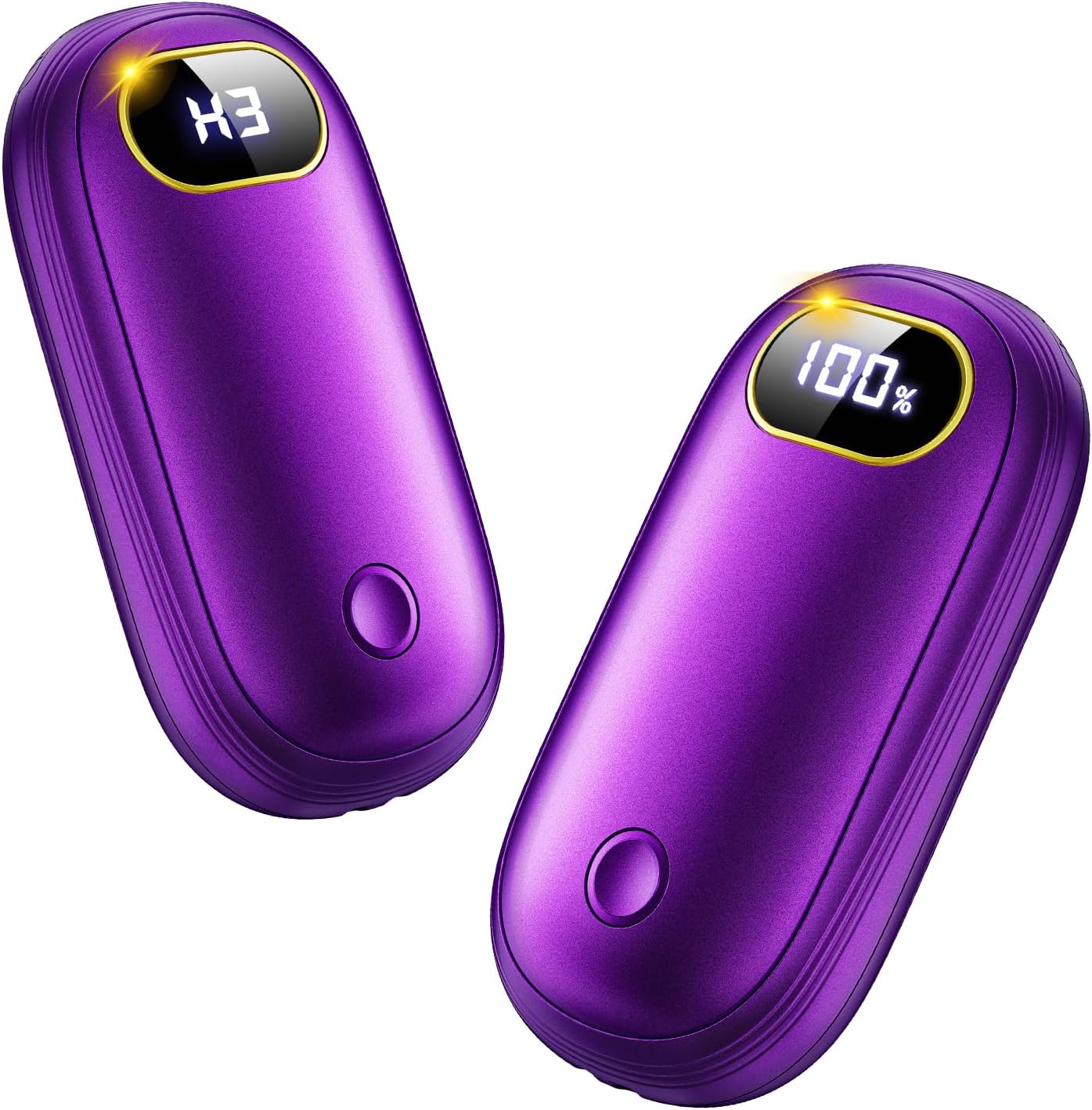 Electric Hand Warmers Rechargeable with Flashlight, LED Display, 17Hrs Warmth, Dual-Side 4 Levels Fast Heating Portable Pocket Heater for Hunting, Camping, Golf, Outdoor, Gifts for Women/Men