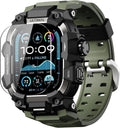 Funda resistente ULTIMAL con correa para Apple Watch de 49 mm, compatible con Apple Watch Ultra 3/2/1, cubierta protectora antigolpes de grado militar para iWatch Tactical Band para hombre (verde militar, 49 mm)