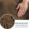 H.VERSAILTEX Funda de Sofá Velvet Plush 3 Piezas — Loveseat hasta 72", Color Bronze Brown