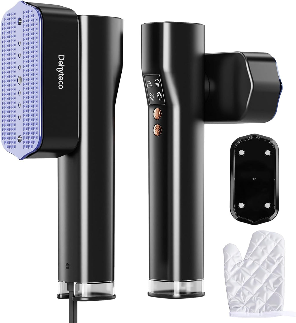 Vaporizador y plancha de viaje 2 en 1, vaporizador portátil de doble voltaje 100V-240V para ropa, diseño que facilita el planchado de botones, vaporizador portátil para viajes internacionales y europeos, cable de alimentación de 2