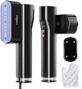Vaporizador y plancha de viaje 2 en 1, vaporizador portátil de doble voltaje 100V-240V para ropa, diseño que facilita el planchado de botones, vaporizador portátil para viajes internacionales y europeos, cable de alimentación de 2