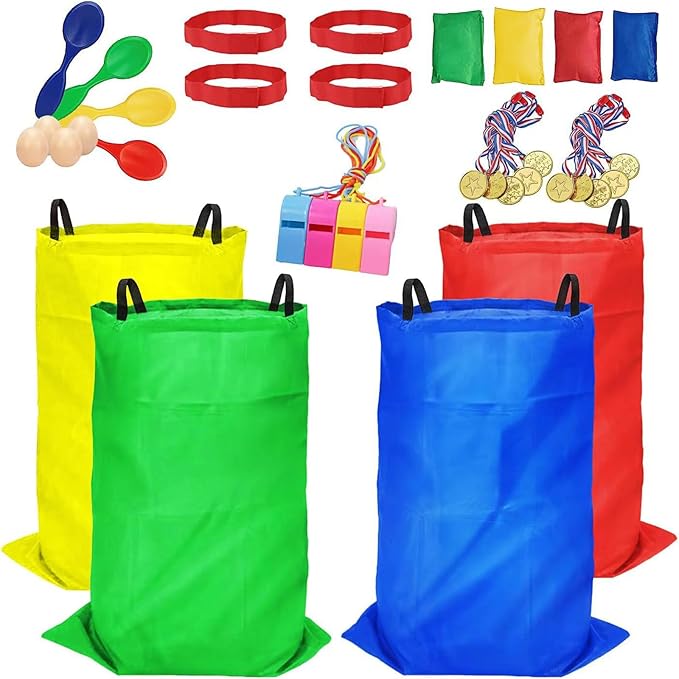 32 bolsas de carreras de sacos de patatas para juegos al aire libre para niños adultos
