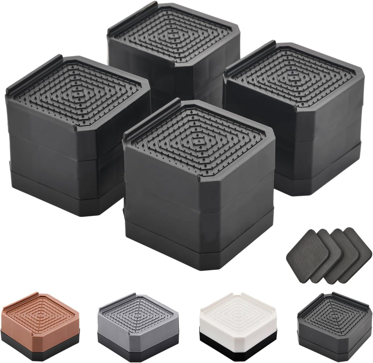 Elevadores de Cama y Muebles EclatBain – Bloques Rectangulares Ajustables 3" y 4.3" | Soporte hasta 4,000 lb | Hogar