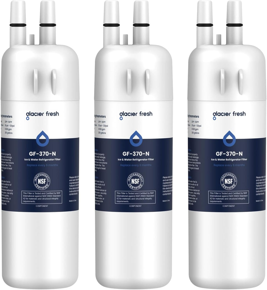 ARTICULO VIENE COMO SE MUESTRA EN LA SEGUNDA IMAGEN ( CONTIENE 3 UNIDADES ) GLACIER FRESH EDR1RXD1 Filtro de Agua para Refrigerador | Compatible W10295370A, Filter 1, W10295370, 46-9930 (Pack 3)