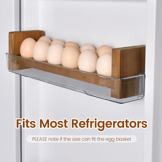 Bandeja de huevos de doble capa para encimera, cesta de almacenamiento apilable de madera para huevos, organizador de huevos de 2 niveles para refrigerador de cocina de granja