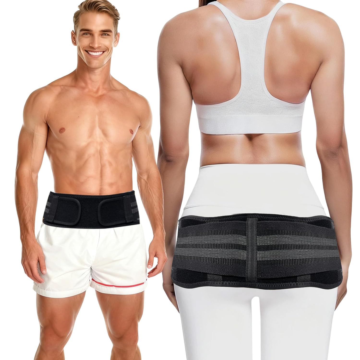 Powerful SI Joint Belt for Women and Men,Adjustable Sacroiliac Belt for Relief Sciatic,Pelvic,Lower Back,Leg and Sacral Nerve Pain,Strong Hip Brace for Trochanteric Bursitis,Sacrum Pain(Medium)