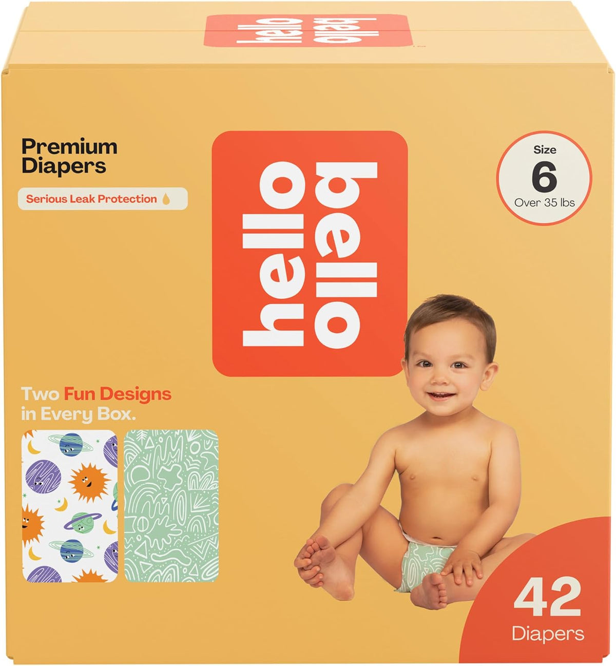Hello Bello Panales Premium Talla 6 | Disenos Celestial Cuties y Daring Doodlers | Caja Club de 42 Unidades