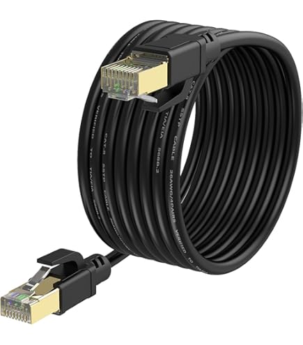 Cable Ethernet Cat 8 200ft Cobre Puro – Interior y Exterior Impermeable 40G