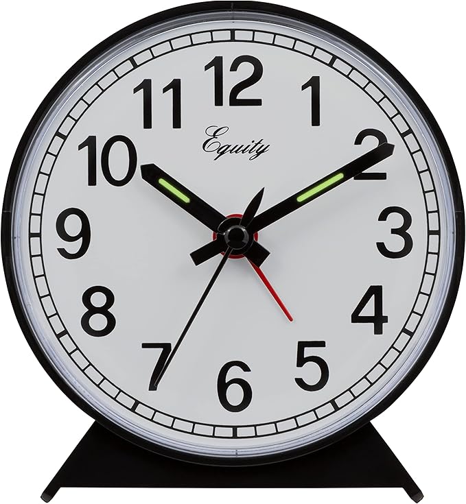 Equidad 14075 Reloj despertador analógico de cuerda negro
