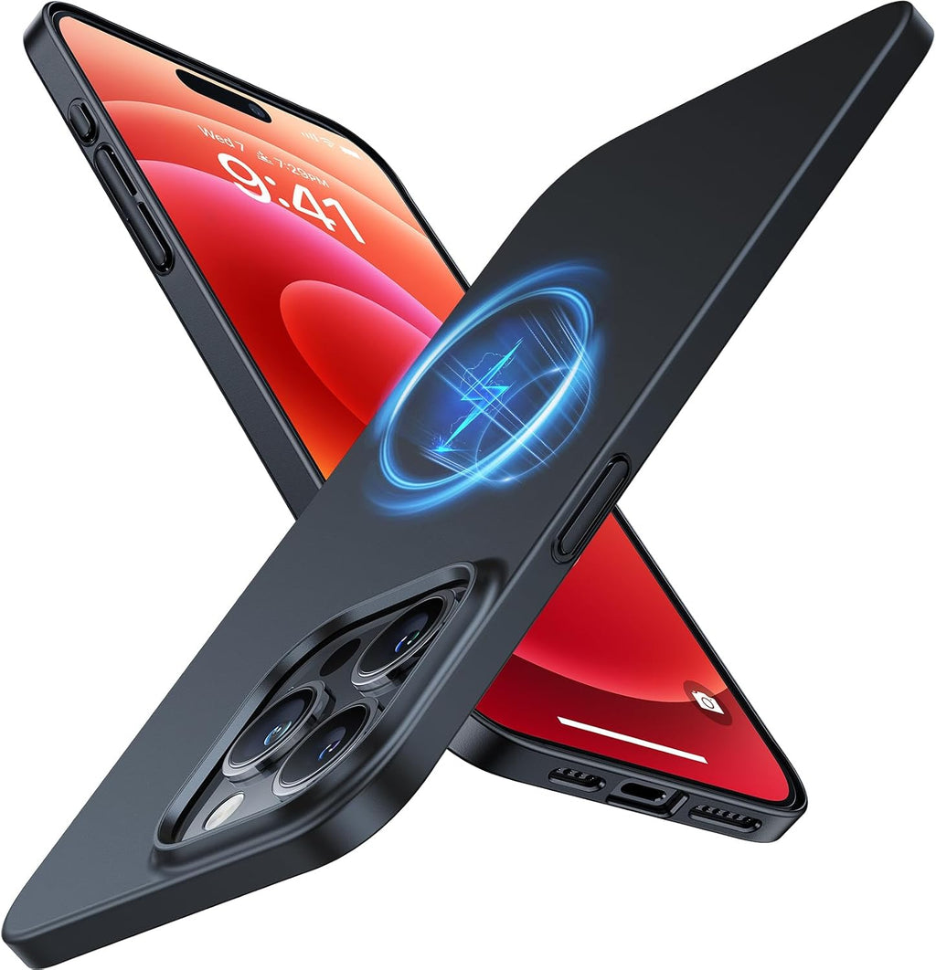 Funda magnética delgada TORRAS para iPhone 15 Pro Max, funda ultradelgada para iPhone 15 Pro Max compatible con MagSafe, funda ligera, resistente a los arañazos, mate, para iPhone 15 Pro Max de 6,7 pulgadas, OriginFit, color negro.