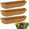 XXINGEM Juego de 3 revestimientos preformados de fibra de coco para macetas, jardineras y cestas de flores de valla (61 cm)