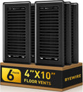 Rejilla de Piso 4x10 cm Acero Pesado Resistente a Óxido Protector Ventilación Ajustable para Piso y Pared 6 Unidades Negro