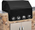 Cubierta Covers & All para Asador Empotrado | Uso Rudo 18 oz Impermeable | Poliester con Recubrimiento PVC y Dobladillo Elastico | 36x26x24 Pulgadas | Negro