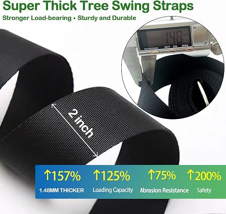 Kit de Correas para Hamaca Veriluck 914 cm – Ajustable, Soporta hasta 2268 kg, para Hamacas y Columpios