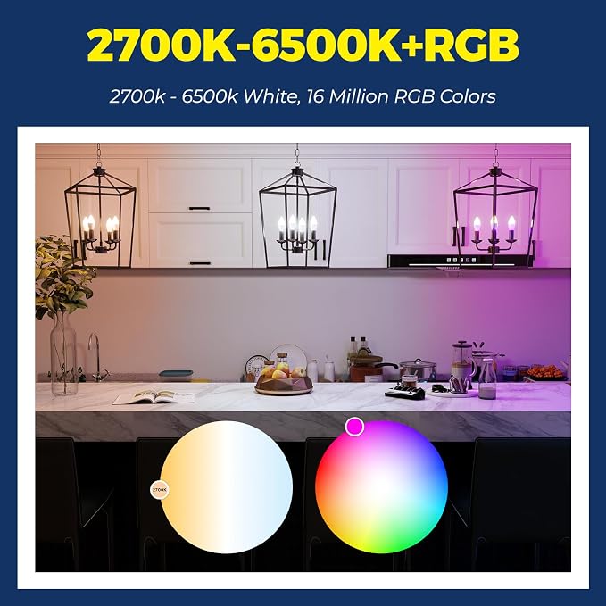 LIGHTINGINSIDE Smart LED Candle 6W RGB - Pack de 6 Bombillas E14 WiFi