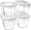 Set de 3 recipientes de vidrio borosilicato de 946 ml con tapa hermética