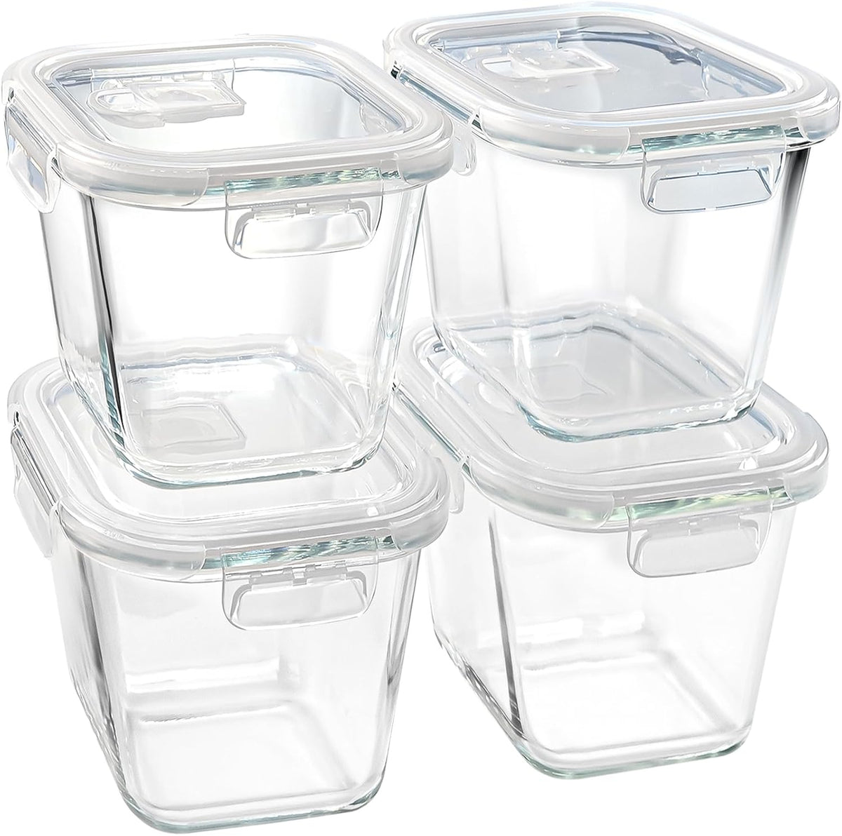 Set de 3 recipientes de vidrio borosilicato de 946 ml con tapa hermética