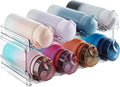 Organizador apilable de botellas de agua para gabinete, soporte de plástico para botellas y vasos de hasta 3.8 pulgadas de diámetro, despensa, encimera y refrigerador, 2 niveles con capacidad