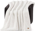 Cobija UGG Euphoria de Piel Sintética | Cálida y Esponjosa para Sofá o Cama | Decoración de Lujo | Lavable a Máquina | 127x178cm | Blanco Nieve