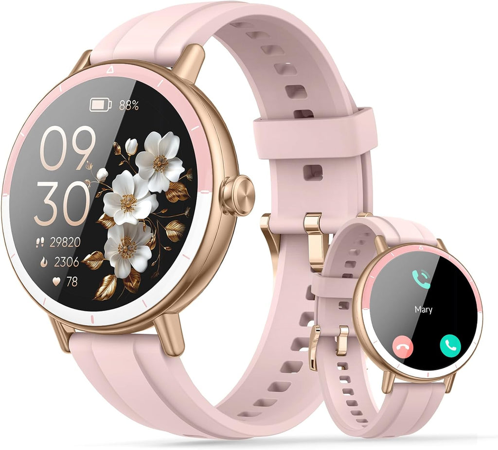 Smart Watches for Women, 1.27" HD Fitness Tracker with Bluetooth Calls(Answer&Make) IP68 Waterproof Smartwatch Compatible IOS/Android, 100+ Sport Modes Watch with Heart Rate/Sleep Monitor Pedometer