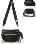 Pallocoo Bolso Cruzado a Cuadros Blanco y Negro | Rinonera para Mujer | Cartera de Cintura Nylon | Bolso Bandolera Casual