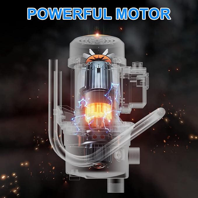 Bomba de Transferencia de Agua PANRANO – 110V, 1.6HP, 1800GPH, Eléctrica Portátil para Pozo Profundo, Drenaje de Piscina, Riego Agrícola y Lagos