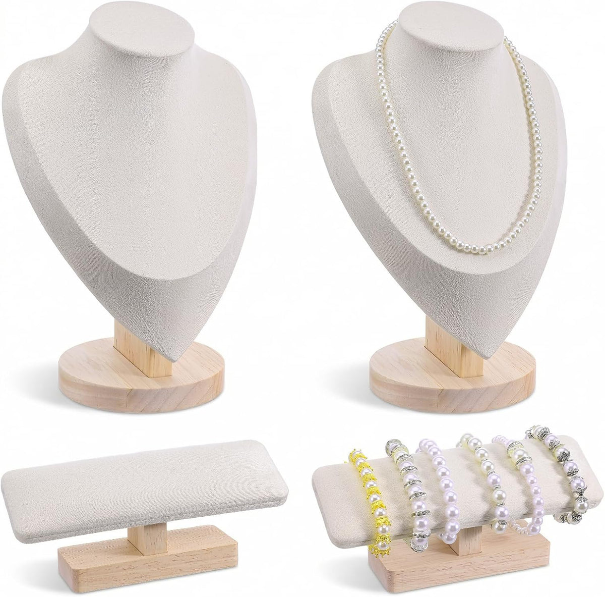Juego de 4 soportes HANLANXUE en T para joyería