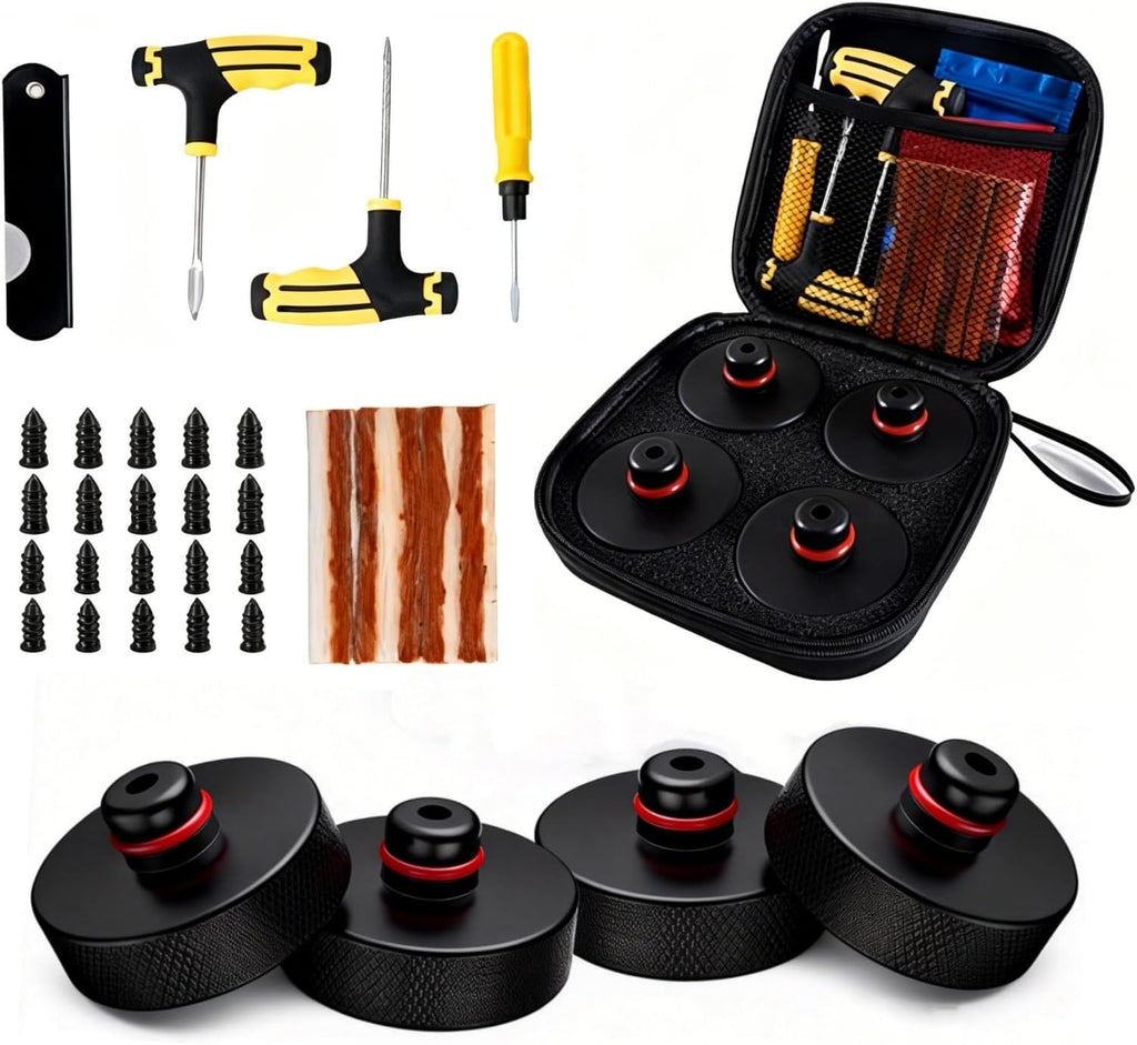 Almohadillas de elevación para gato hidráulico Tesla Model 3/Y/S/X: almohadillas impermeables para gato hidráulico con estuche de almacenamiento, protección segura para cambio de neumáticos, kit de herramientas para reparaciones en garaje y mantenimiento