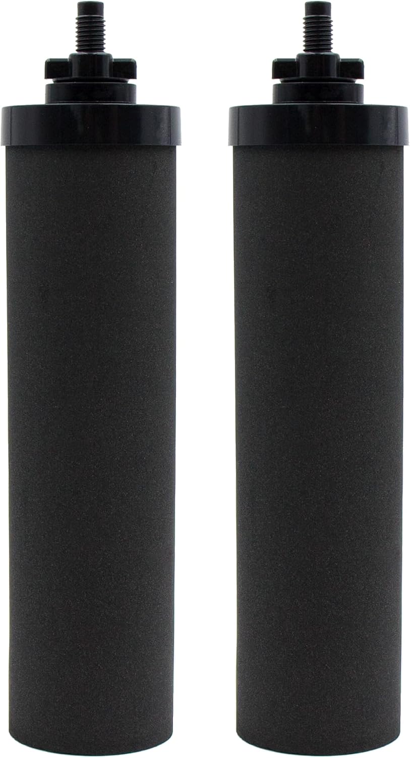 Filtro de agua de repuesto Larayci para filtros de carbón activado negro Berkey® BB9-2, compatible con el sistema de filtración de agua por gravedad Berkey®, paquete de 2