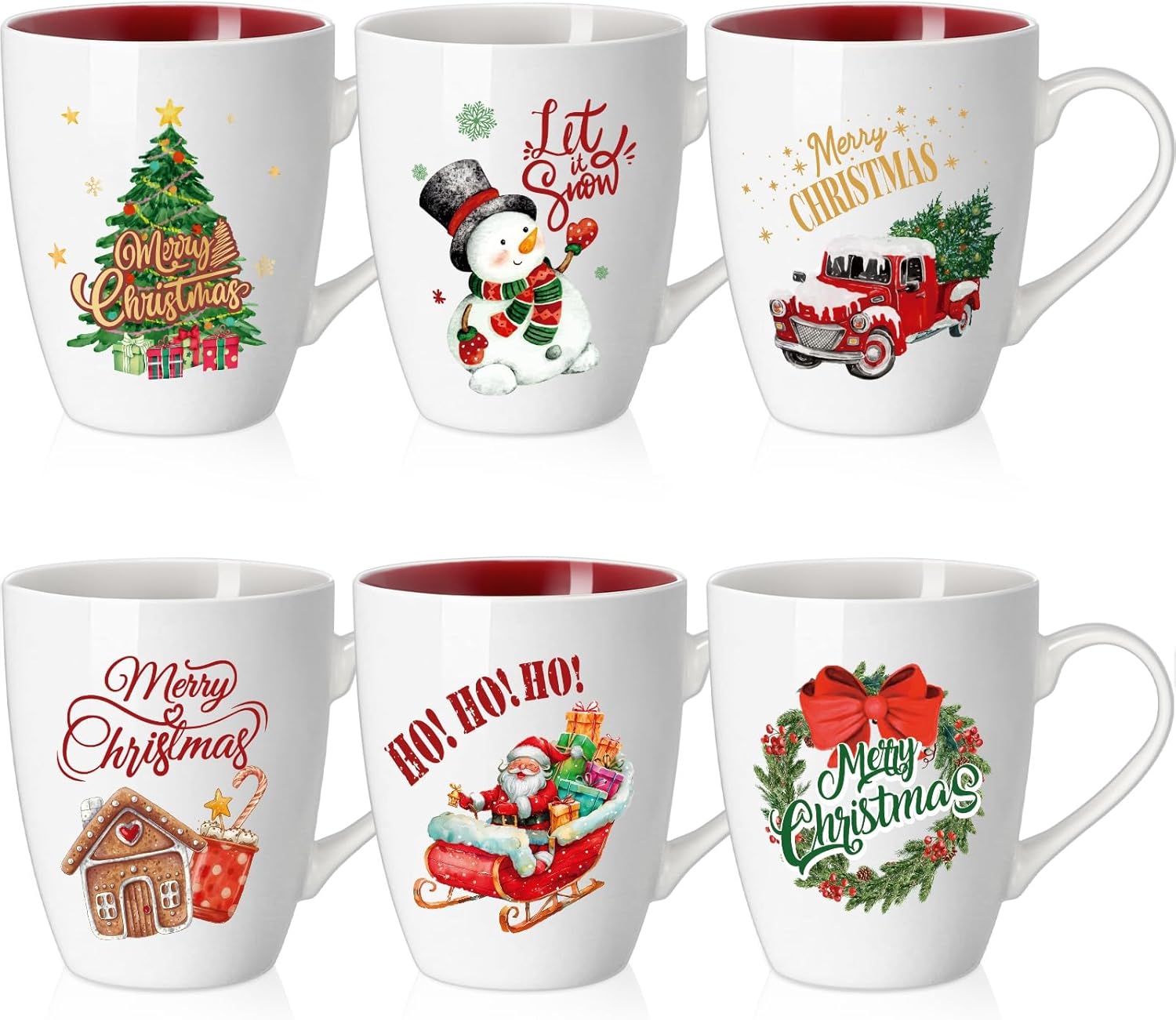 Shellwei 6 Pack Christian Coffee Mugs -11 Oz Religious Ceramic Mugs with Handles, Bulk Reusable Butterfly Bible Quotes Tea Cups Set for Women Religious Inspirational Gifts Christmas Presents