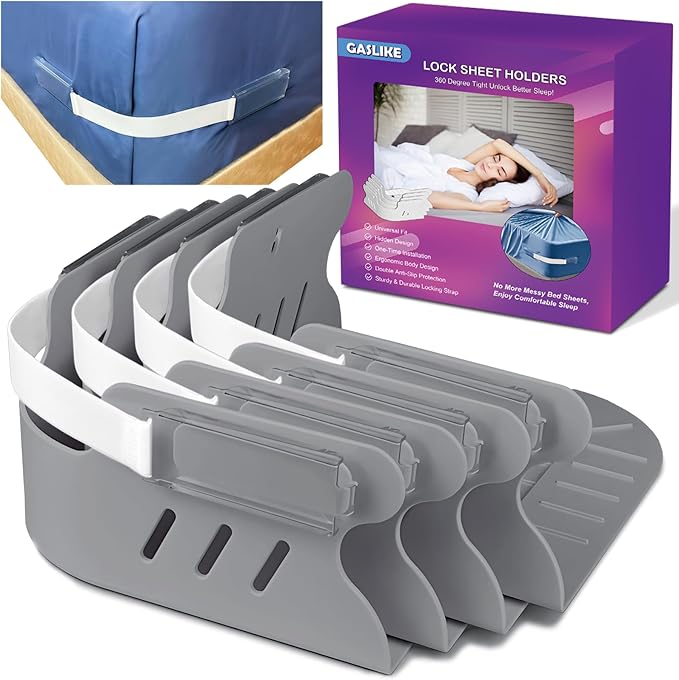 Sujetadores de Sábanas GASLIKE 4Pcs — Almohadillas Antideslizantes para Esquinas, Resistentes, Fácil Instalación en Todo Colchón