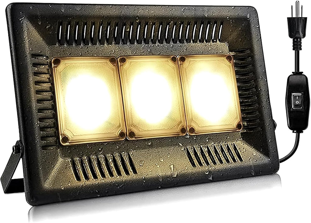 Lámpara LED impermeable Relassy de 450 W, similar a la luz solar, de espectro completo, para exteriores, con funcionamiento silencioso y disipación de calor para plantas de interior y exterior: plántulas, crecimiento, floración y fructificación.