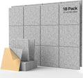 Paquete de 18 paneles de pared insonorizados autoadhesivos, paneles cuadrados de espuma insonorizante para pared, paneles acústicos de alta densidad, paneles acústicos para oficina en casa, estudio de grabación, 30,5 cm x 30,5 cm x 1 cm, color gris.