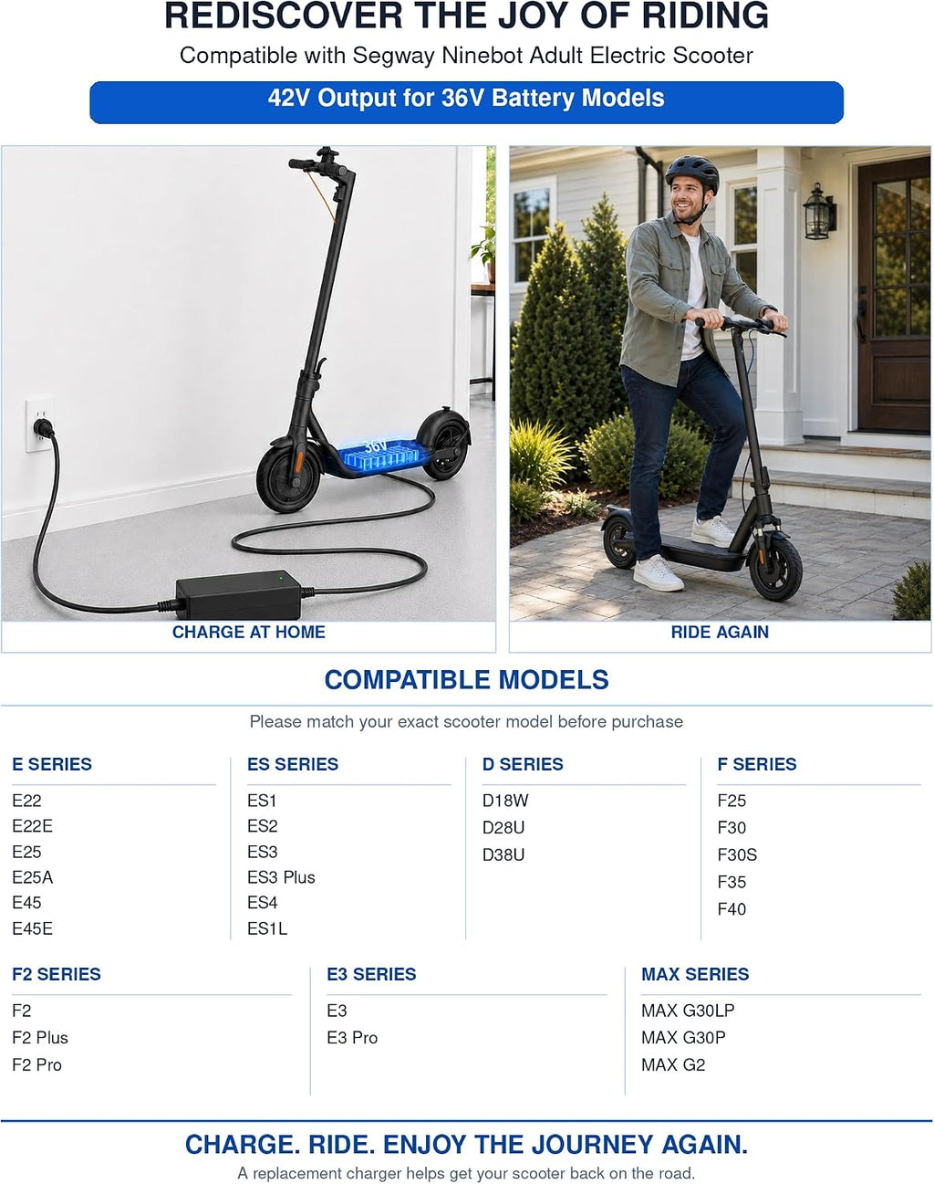 Reemplazo de 42V para Segway Ninebot cargador eléctrico de la vespa, SGS