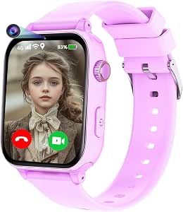 Smartwatch 4G para Niños con GPS, Videollamada y SOS — Pantalla Táctil HD, Modo Clase, Juegos y Tarjeta SIM — Color Morado