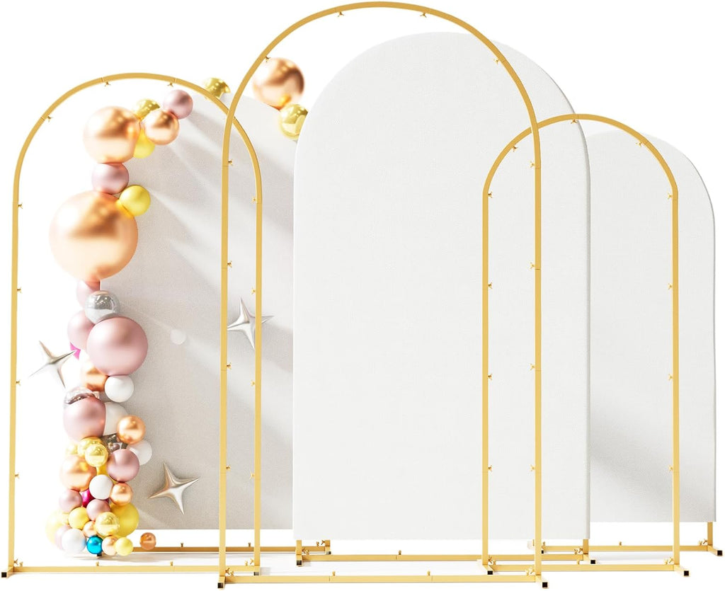 Arco de Fondo Metálico Toolterritary (Set de 3) con Fundas | 2.2m, 2m y 1.8m | Para Bodas, Baby Shower y Cumpleaños