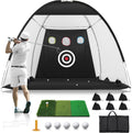 USADO-Red de Golf 10x7 pies | Practica de Swing para Patio | con Tapete Tri-Turf | Chipping Interior | Reduce Ruido