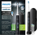 Philips Sonicare ProtectiveClean 5300 Rechargeable Electric Toothbrush, with Pressure Sensor, 3 Cleaning Modes, SmarTimer and QuadPacer, with 2 Bonus Brush Heads, Travel Case, Black, Model HX6423/34