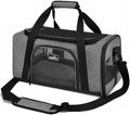 Wakytu Transportador de mascotas aprobado por la TSA para perros y gatos pequeños, bolsa de viaje con ventilación adecuada, 5 ventanas de malla, 3 entradas, cremalleras de seguridad con bloqueo