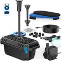 (USADO) Filtro de Estanque POPOSOAP con Clarificador UV | 660GPH 40W | Kit de Bomba y Filtro con Luces LED RGB | Todo en Uno para Estanques hasta 4900 L | P2360